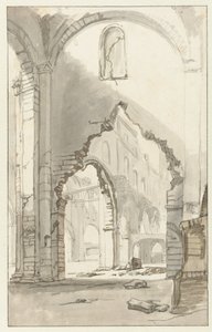 Nieuwe Kerkin sisustus Amsterdamissa vuoden 1645 suuren tulipalon jälkeen tekijältä Gerbrand van den Eeckhout
