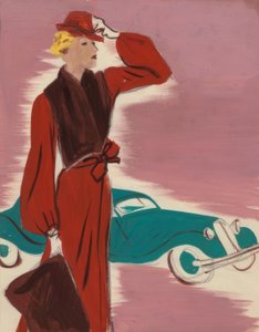 Naisten muoti 1930 / mekko stolella / Hartung