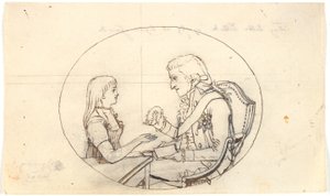 Kruununprinssi Frederik kruununprinssin kanssa (Chr. VIII) näyttää muotokuvan edesmenneestä kruununprinsessasta Sofie Frederikkestä