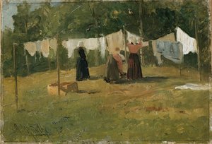 Vaatteiden kuivaus tekijältä Gerhard Peter Frantz Vilhelm Munthe