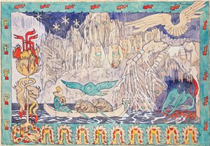 Jättiläisen luola - Munthe, Gerhard (1849-1929) - 1892 - Akvarelli, guassi paperille - 78,5x112,9 - Kansallinen taidemuseo, Oslo
