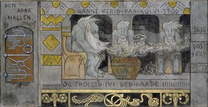 Toinen sali - Munthe, Gerhard (1849-1929) - 1902-1904 - Öljy kankaalle - 62,5x119,5 - Kansallinen taidemuseo, Oslo tekijältä Gerhard Peter Frantz Vilhelm Munthe