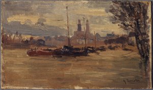 Seine Invalidipadon kohdalla (1910 tulvat) tekijältä Germain Eugene Bonneton