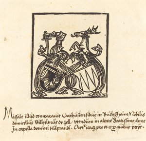 Wilhelm von Zellin kirjakilpi tekijältä German 15th Century