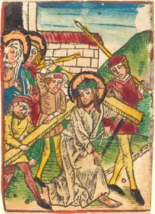 Kristus kantaa ristiä tekijältä German 15th Century