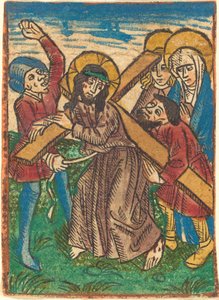 Kristus kantaa ristiä tekijältä German 15th Century