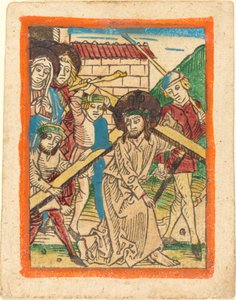 Kristus kantaa ristiä tekijältä German 15th Century