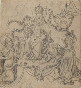 Kristus ja Maria esirukoilemassa Isä Jumalaa tekijältä German 15th Century