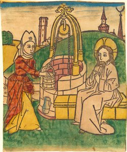 Kristus ja Samarian nainen tekijältä German 15th Century