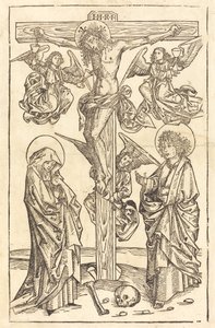 Kristus ristillä enkelien kanssa tekijältä German 15th Century
