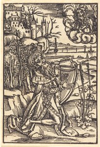 David soittaa harppua tekijältä German 15th Century