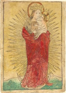 Madonna ja lapsi loistossa seisovat puolikuussa tekijältä German 15th Century