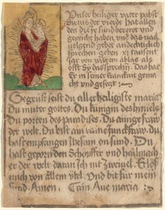 Madonna ja lapsi kunniassa hemmottelun ja rukouksen kanssa tekijältä German 15th Century