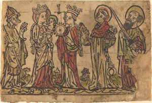Madonna ja lapsi neljän pyhän kanssa tekijältä German 15th Century