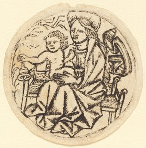 Madonna ja lapsi kellon kanssa tekijältä German 15th Century