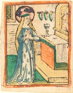 La Verge amb una túnica brodada amb espigues de blat de moro tekijältä German 15th Century