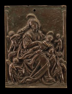 Neitsyt ja lapsi neljän enkelin kanssa tekijältä German 16th Century
