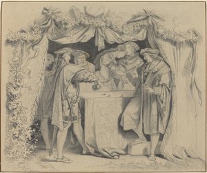 Miehet heittävät noppaa tekijältä German 19th Century