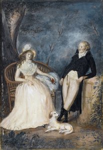 Charlotte von Stein ja Johann Wolfgang von Goethe keskustelussa, 1700-luvun toinen puoli.