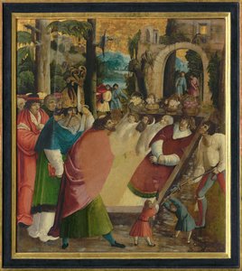 Pyhän Stefanos ensimmäisen marttyyri pyhäinjäännösten löytö, noin 1515. tekijältä German Master