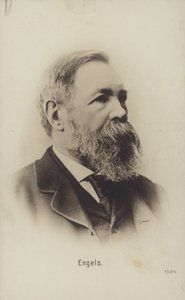 Friedrich Engels (1820-1895), saksalainen poliittinen teoreetikko, yhteiskuntatieteilijä ja kirjailija (s/w-kuva). tekijältä German Photographer