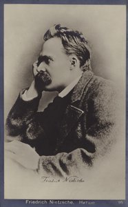 Friedrich Nietzche (1844-1900), saksalainen filosofi ja kirjailija (s/w-kuva). tekijältä German Photographer