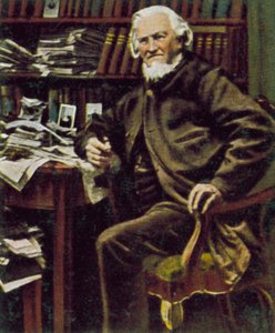 Hoffmann von Fallersleben, saksalainen runoilija (värillinen kuva)