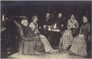 Muotokuva Richard Wagnerista ystävien ja perheenjäsenten kanssa (s/w-kuva) tekijältä German Photographer