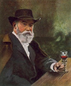 Wilhelm Busch, saksalainen taiteilija, karikatyyrikirjailija ja runoilija (värillinen kuva).