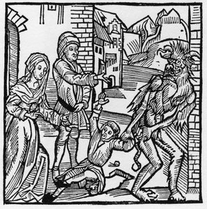 Paholainen vie lapsen hänen vanhempiensa silmien eteen, jotka olivat luvanneet hänelle sopimuksella - Knight Marquard vom Steinin "Der Ritter von Turn" tekijältä German School