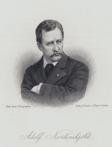 Adolf Erik Nordenskiold, suomalainen geologi, mineralogi ja arktinen tutkimusmatkailija (kaiverrus) tekijältä German School