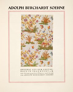 Adolph Burchardt Soehnen mainos, julkaisusta Styl, pub.1922 (pochoir-painatus). tekijältä German School