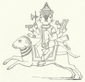 Agni, hindujen tulijumala (enjiraving) tekijältä German School