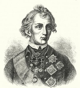Aleksanteri Suvorov, venäläinen kenraali (kaiverrus) tekijältä German School