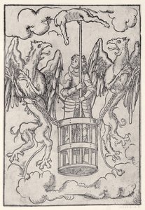Aleksanteri Suuri kantoi ilmaan kahden griffinin toimesta, n. 1525 tekijältä German School