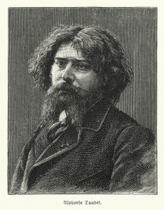 Alphonse Daudet, ranskalainen kirjailija (litho) tekijältä German School