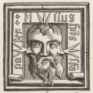 Amuletti. Kuva Bilder-Atlasista (kaiverrus) tekijältä German School