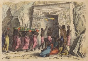 Muinainen egyptiläinen hautaus (värillinen kaiverrus) tekijältä German School