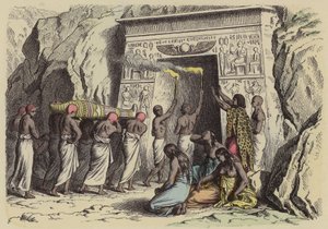 Muinainen egyptiläinen hautaus (värillinen kaiverrus) tekijältä German School
