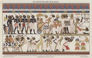 Muinainen egyptiläinen maalaus (väri litho) tekijältä German School