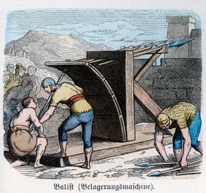 Muinaishistoria. Rooma. Sotakoneita, varsijousi ... (kaiverrus). tekijältä German School