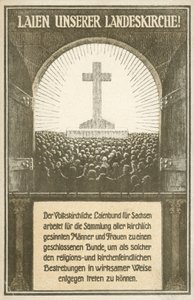 Vetoomus puolustaa Saksin kirkkoja, Saksa (litho) tekijältä German School