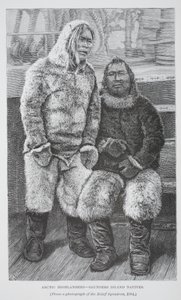 Arctic Highlanders - Saunders Island Natives, pubi. Lontoo 1886 (kaiverrus) tekijältä German School