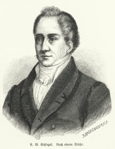 August Wilhelm Schlegel, saksalainen runoilija ja kääntäjä (litho) tekijältä German School