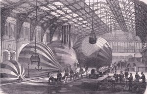 Ilmapallomanufactory, Cassells, Ranskan ja Saksan välisen sodan historia, julkaisija Cassell and Company Limited, n. 1890 (litho) tekijältä German School