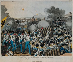 Dresdenin taistelu kuudennen liittouman sodan aikana, 26.-27. elokuuta 1813, noin 1820