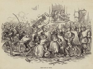 Bread Riots Stettinissä, Saksassa 24. huhtikuuta 1847 (kaiverrus) tekijältä German School