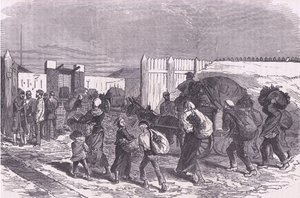 Tuoda vihanneksia lähiöistä, Cassells History of the War välillä Ranskan ja Saksan julkaisija Cassell and Company Limited, n. 1890 (litho) tekijältä German School