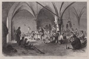 Vangitut garibaldilaiset ja ranskalaiset frangirenkaat Dijonin kaupungintalossa, Ranskassa, Ranskan ja Preussin sodassa, joulukuun puolivälissä 1870 (kaiverrus) tekijältä German School