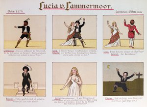 Sarjakuva, joka pilaa Donizettin oopperaa Lucia di Lammermoor (värilitho tekijältä German School